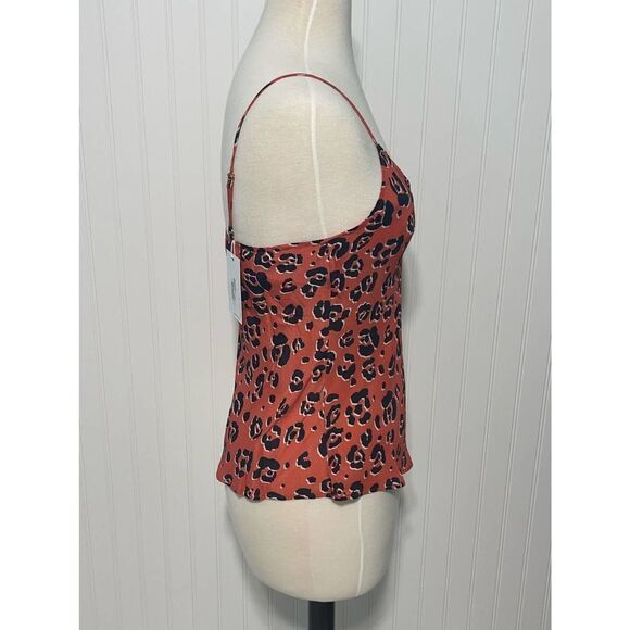 Suboo Zanzibar Bias Cut Cami Cheetah Animal Print Tank Top Coral Pink Medium NWT - Picture 4 of 13
